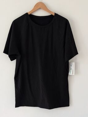 NWT Mariia Dance Black Crew Neck Bamboo Organic Cotton Stretch Fitted T-Shirt L